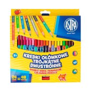 ASTRA kredki dwustronne komplet 24=48 kolorów