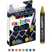 Carioca kredki świecowe mocno kryjące metaliczne 8