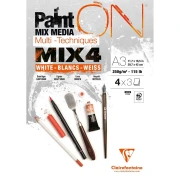 Clairefontaine PaintON Mix4 – blok do technik mieszanych, A3, 250 g/m², 12 arkuszy