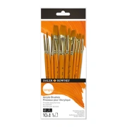 Daler-Rowney Simply Acrylic – zestaw 10 pędzli syntetycznych w opakowaniu ZIP