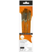 Daler Rowney Simply Pędzle do farb akrylowych 5 sztuk Zipcase