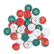 Dp Craft drewniane guziki 2 cm białe, zielone, zło
