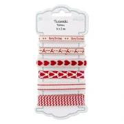 dpCraft – tasiemki bawełniane Festive Red, 6 × 2 m