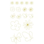 DpCraft naklejki złote kwiaty