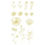 DpCraft naklejki złote kwiaty