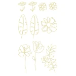 DpCraft naklejki złote kwiaty