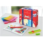 Flamastry Faber-Castell Connector 40 kolorów w metalowej walizeczce