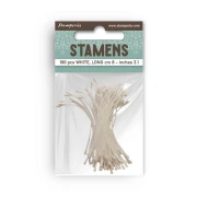 Stamperia – białe pręciki do kwiatów z foamiranu, 8 cm, 100 szt.