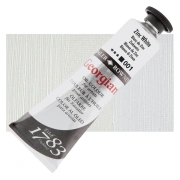 Daler-Rowney Georgian – farba olejna 38 ml, 001 Zinc White – tubka na tle koloru