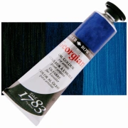 Daler-Rowney Georgian – farba olejna 38 ml, 111 Cobalt Blue Hue – tubka na tle koloru