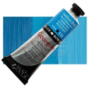 Daler-Rowney Georgian – farba olejna 38 ml, 113 Coeruleum Hue – tubka na tle koloru