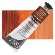 Daler-Rowney Georgian – farba olejna 38 ml, 221 Burnt Sienna – tubka na tle koloru