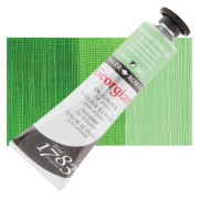 Daler-Rowney Georgian – farba olejna 38 ml, 347 Permanent Green Light – tubka na tle koloru