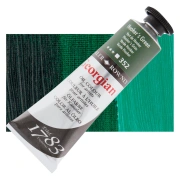 Daler-Rowney Georgian – farba olejna 38 ml, 352 Hooker\'s Green – tubka na tle koloru