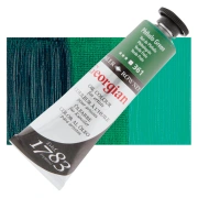 Daler-Rowney Georgian – farba olejna 38 ml, 361 Phthalo Green – tubka na tle koloru