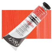 Daler-Rowney Georgian – farba olejna 38 ml, 503 Cadmium Red – tubka na tle koloru