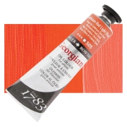Daler-Rowney Georgian – farba olejna 38 ml, 505 Cadmium Red Light Hue – tubka na tle koloru