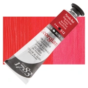 Daler-Rowney Georgian – farba olejna 38 ml, 512 Pyrrole Red – tubka na tle koloru