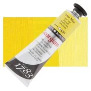 Daler-Rowney Georgian – farba olejna 38 ml, 651 Lemon Yellow – tubka na tle koloru