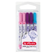 Naboje do pióra wiecznego Herlitz My Pen, 5szt róż/błękit/fiolet