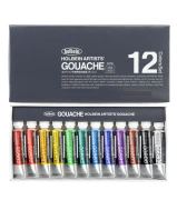 Holbein Artists’ Gouache G702 – zestaw gwaszy, 12 kolorów × 5 ml