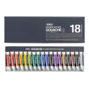 Holbein Artists’ Gouache G704 – zestaw gwaszy, 18 kolorów × 5 ml