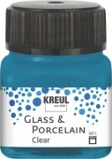 KREUL Glass & Porcelain Clear – błękit cyjanowy, 20 ml
