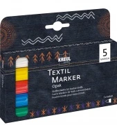 Opakowanie – KREUL Textile Marker Opaque Medium – zestaw 5 kolorów