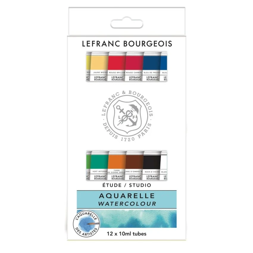 Lefranc & Bourgeois Studio Watercolour 12 tubes