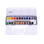 Lefranc & Bourgeois Watercolour 24 Half Pans metal