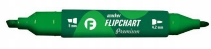 Marker do flipcharta dwie końcówki zielony Tetis