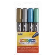 MARVY UCHIDA DECOCOLOR ACRYLIC MARKER 4 SZT METALL