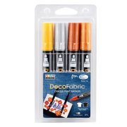 MARVY USCHIDA Fabrick Markers Metallic Set 4 pcs - markery do tkanin