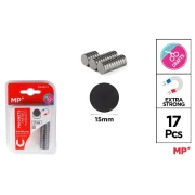MP – magnesy okrągłe 15 mm, 17 szt.