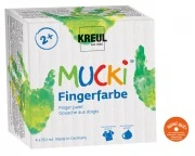 Opakowanie – KREUL MUCKI farby do malowania palcami, 4 × 150 ml