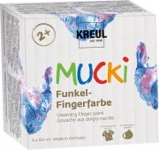 Opakowanie – KREUL MUCKI Gleaming farby palcowe metaliczne, 4 × 150 ml
