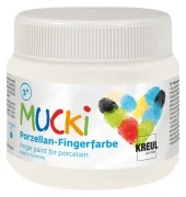 Opakowanie – KREUL MUCKI farba palcowa do porcelany Whisper White, 150 ml
