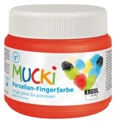 Opakowanie – KREUL MUCKI farba palcowa do porcelany Rose Red, 150 ml