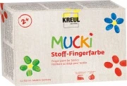 Opakowanie – KREUL MUCKI farby palcowe do tkanin, 6 × 150 ml