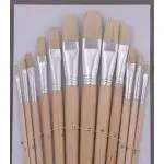 Pędzle szczeciniaki płaskie komplet 12 sztuk.