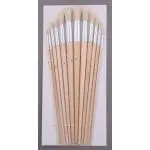 Pędzle szczeciniaki płaskie komplet 12 sztuk.