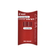 PILOT Hi-Tecpoint V5/V7 – opakowanie trzech czerwonych nabojów