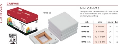 Mini podobrazia Artix – formaty i dane z katalogu producenta