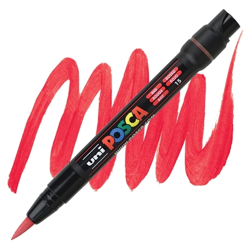 POSCA PCF-350 BRUSH - czerwony