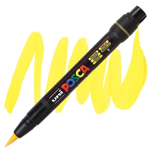 POSCA PCF-350 BRUSH - żółty
