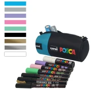 POSCA Zestaw markerów Posca w niebieskim piórniku
