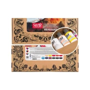 Renesans Oils for Art – zestaw 12 farb olejnych po 60 ml, opakowanie