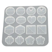 Reslin Forma silikonowa do odlewów biżuteryjnych (Kolczyki) – 12,5 x 12,7 cm