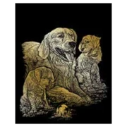 Royal & Langnickel GOLF11 Golden Retriever i szczenięta, wzór ze złotą folią