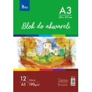 Tetis Blok do akwareli A3 190g 12 ark